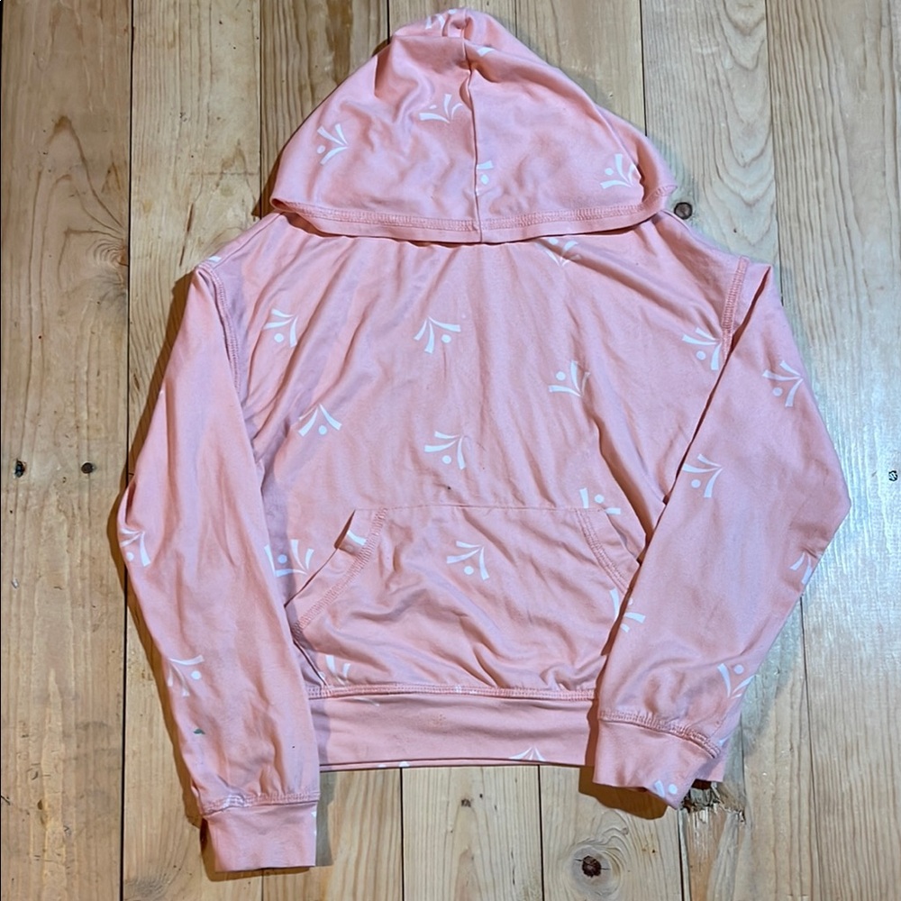 Pink Hoodie with White Pattern